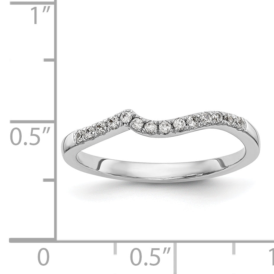 14k White Gold Diamond Contoured Wedding Band