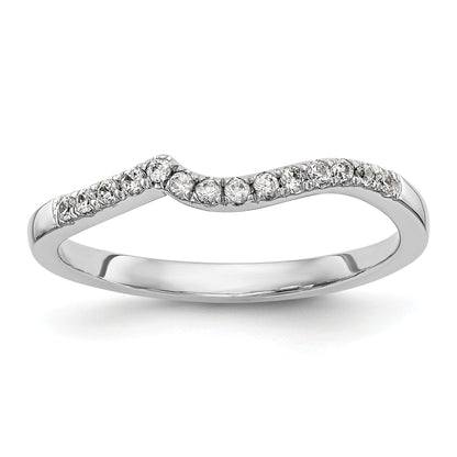 14k White Gold Diamond Contoured Wedding Band