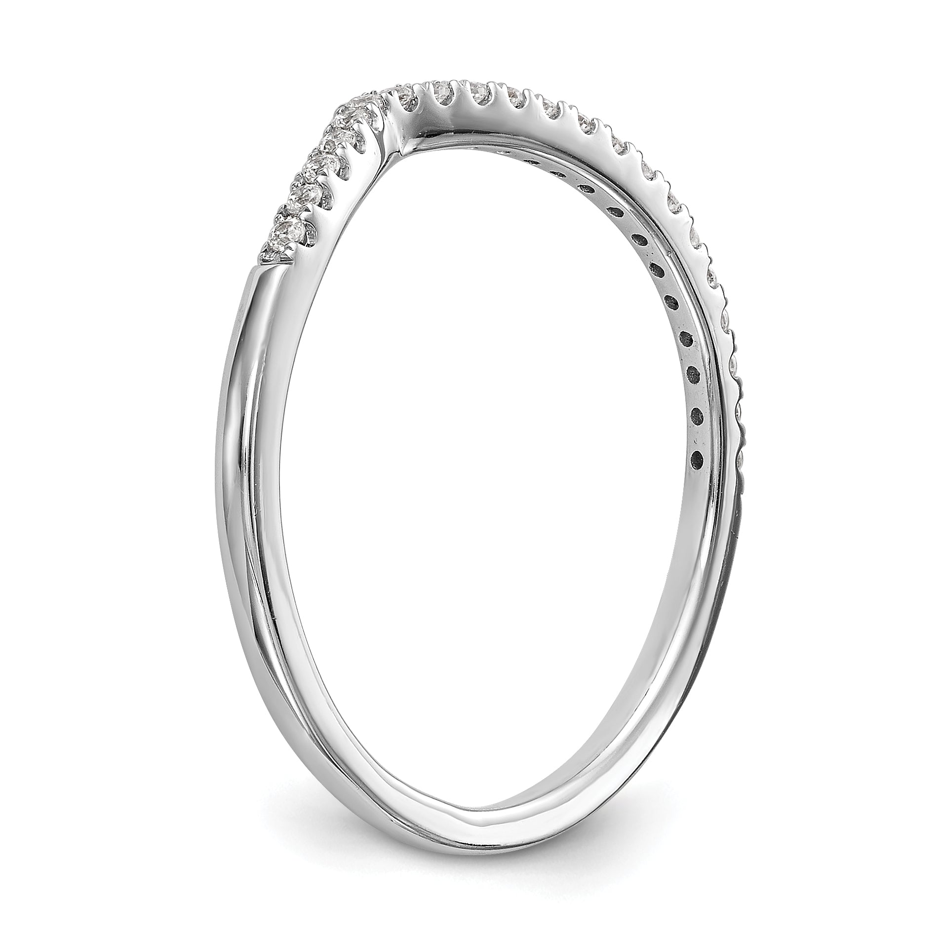14kw Diamond Contoured Wedding Band