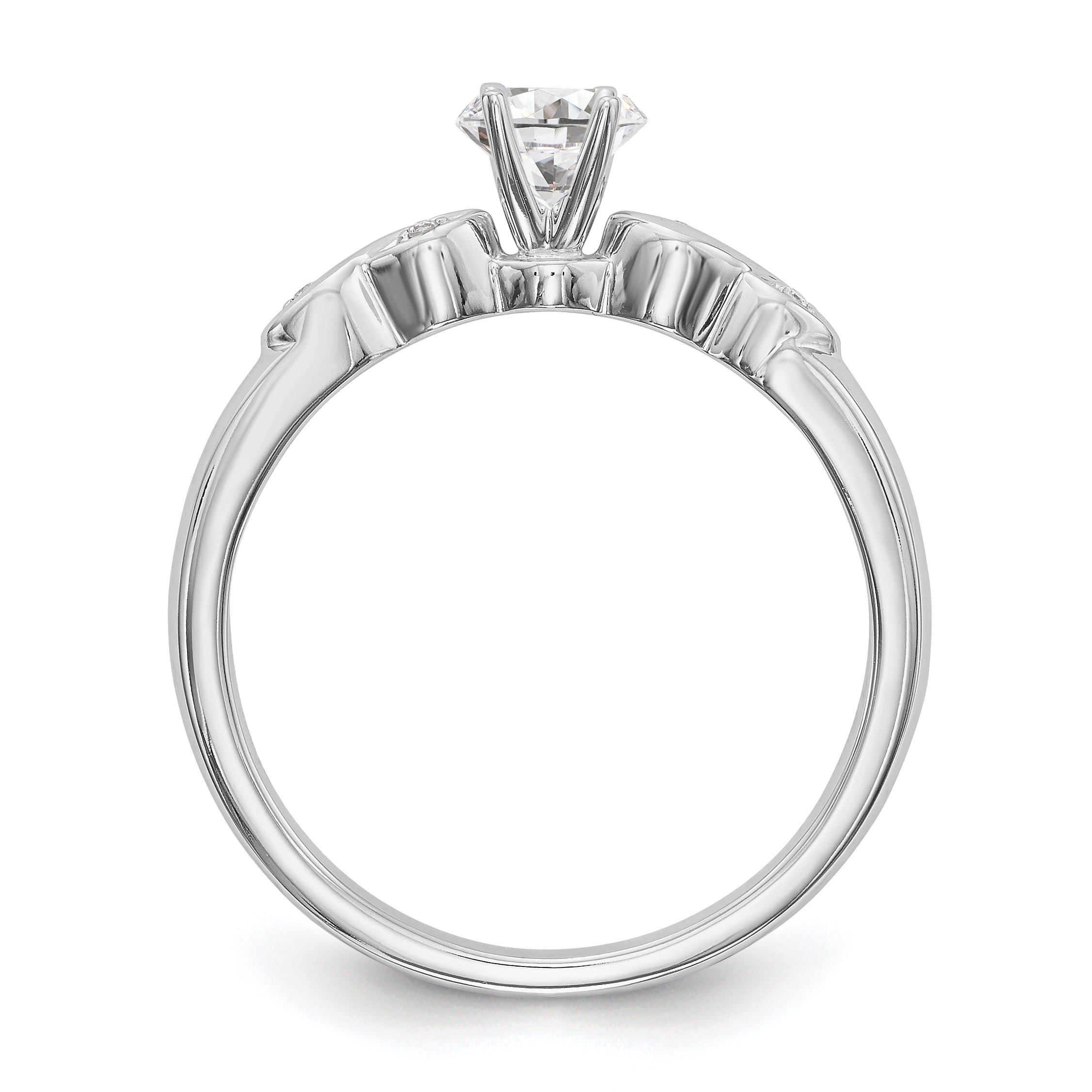 14k White Gold Simulated Diamond Engagement Ring