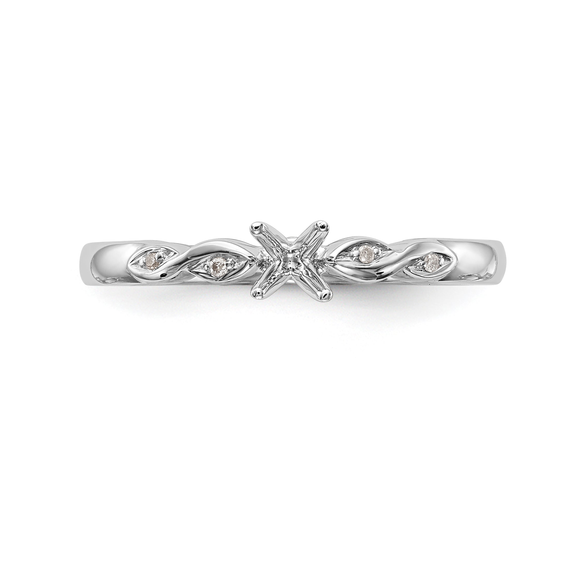 14k White Gold Simulated Diamond Engagement Ring