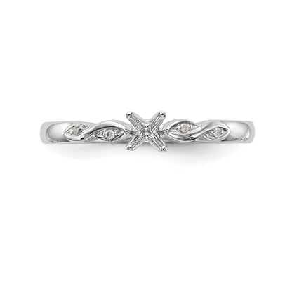 14k White Gold Simulated Diamond Engagement Ring