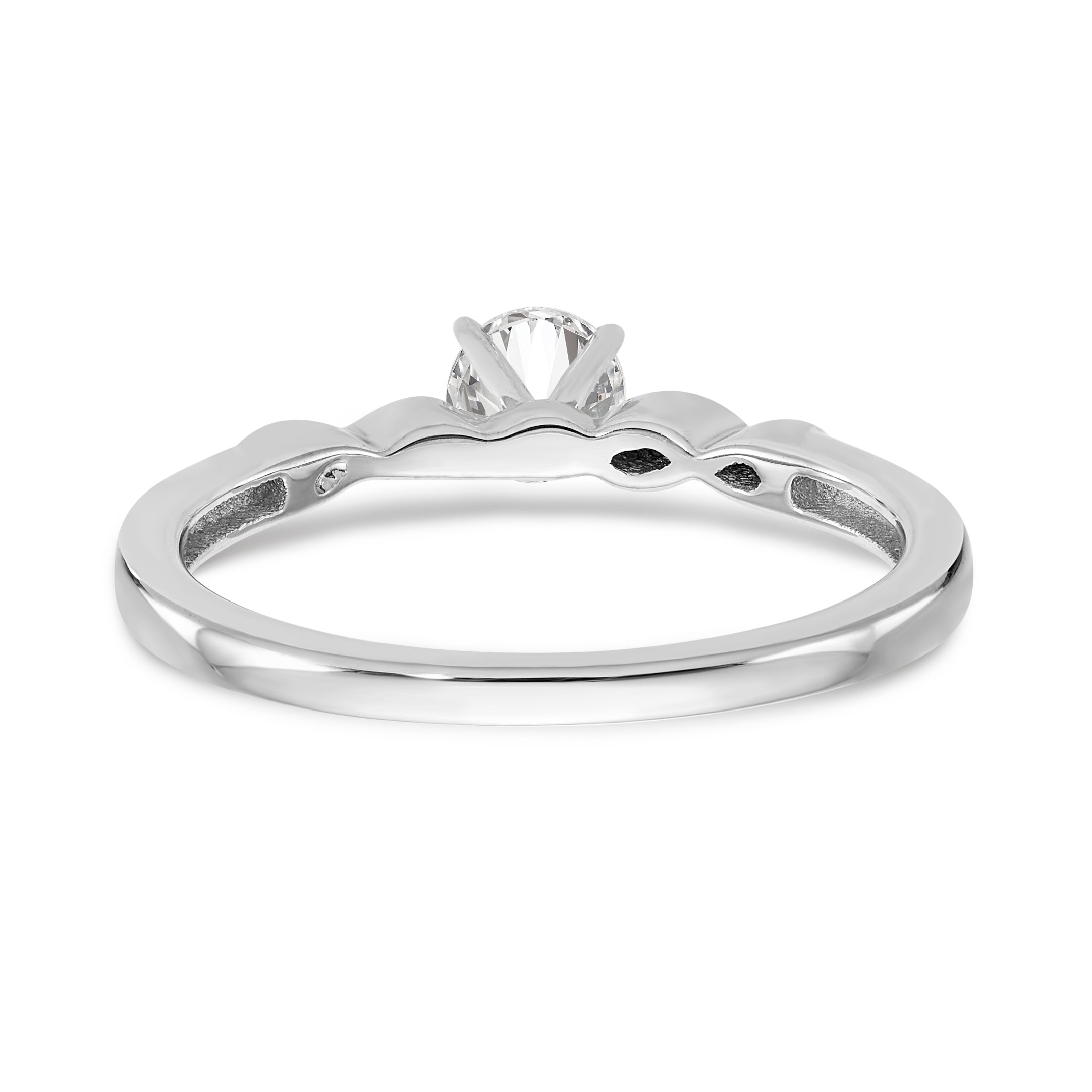 14k White Gold Simulated Diamond Engagement Ring