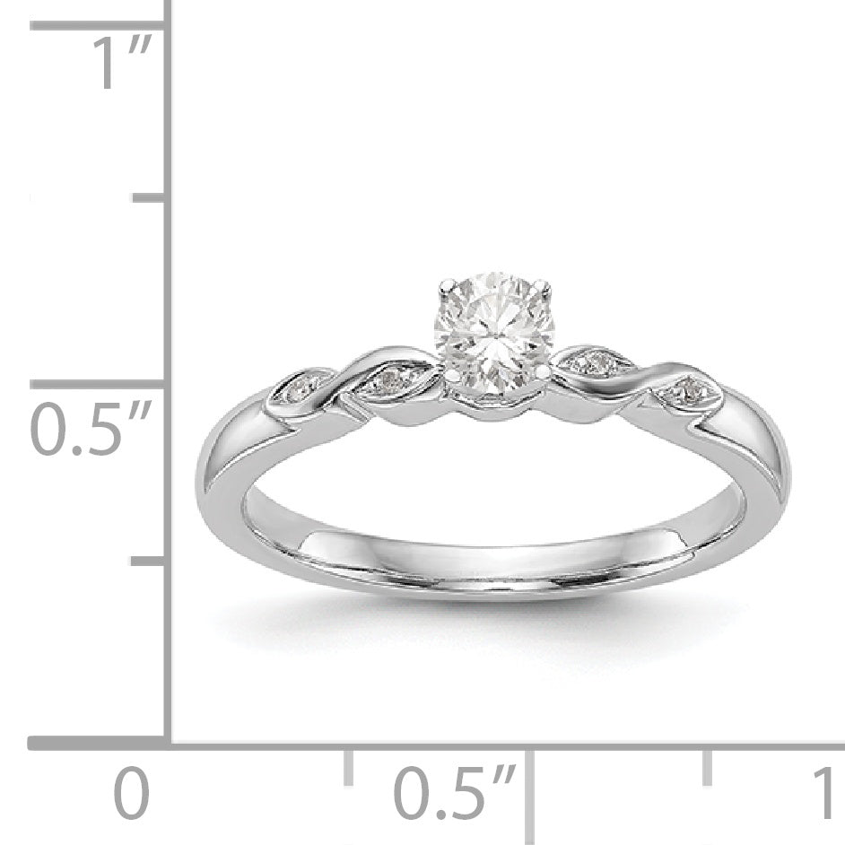 14k White Gold Simulated Diamond Engagement Ring