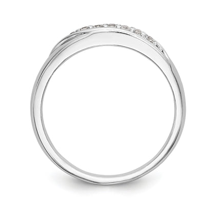 14K White Gold Complete Diamond Trio Ladies Wedding Band