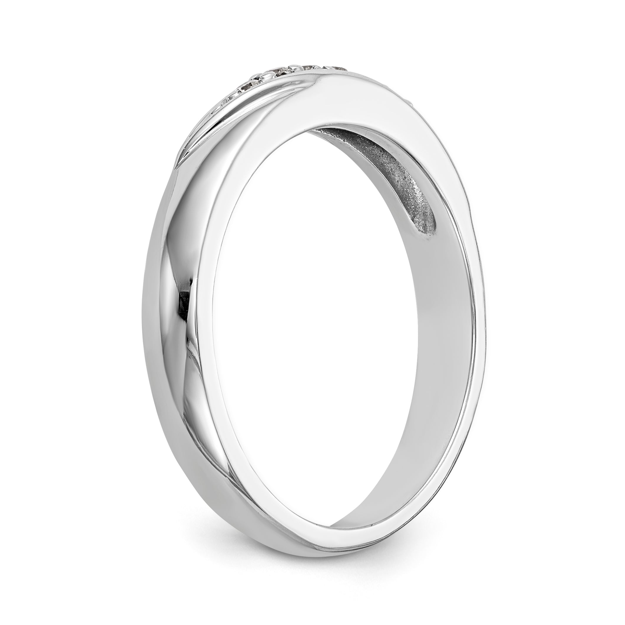 14K White Gold Complete Diamond Trio Ladies Wedding Band