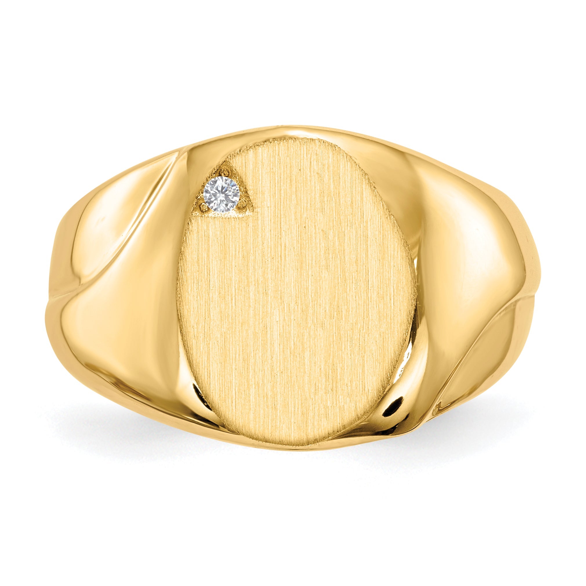14k VS Diamond men's signet ring