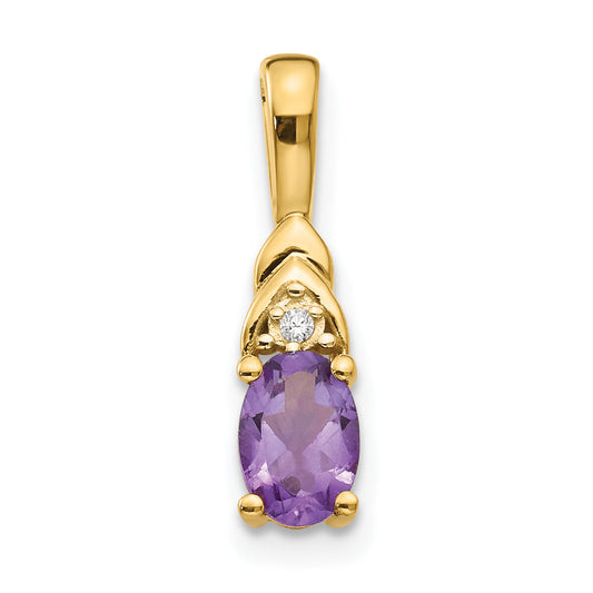 14K Diamond and Amethyst Pendant