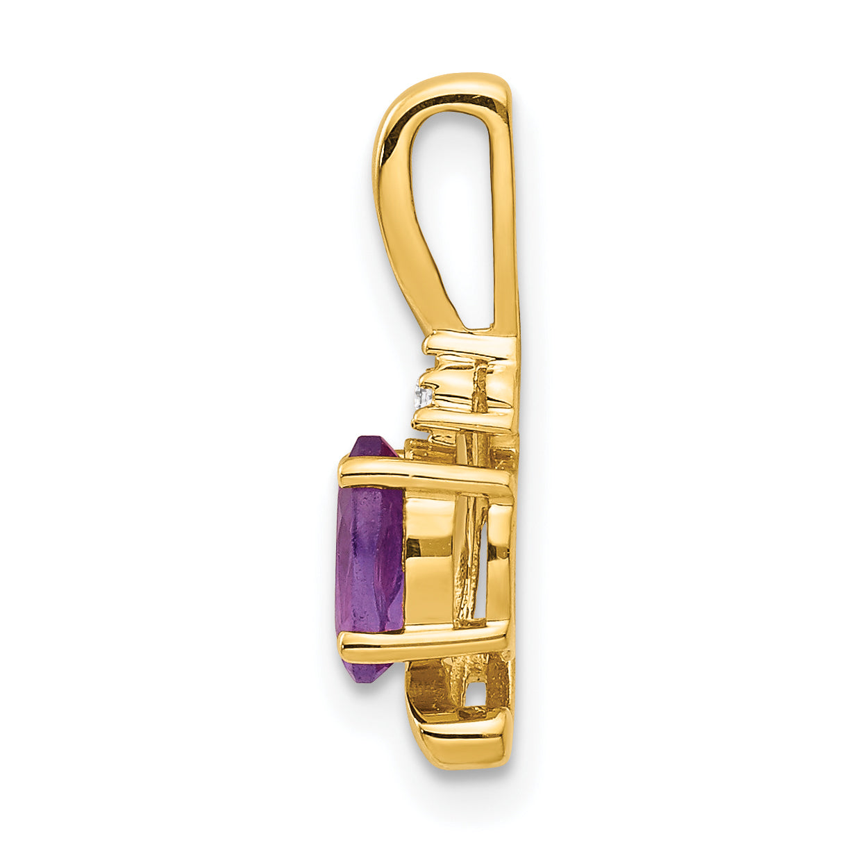 14K Diamond and Amethyst Pendant