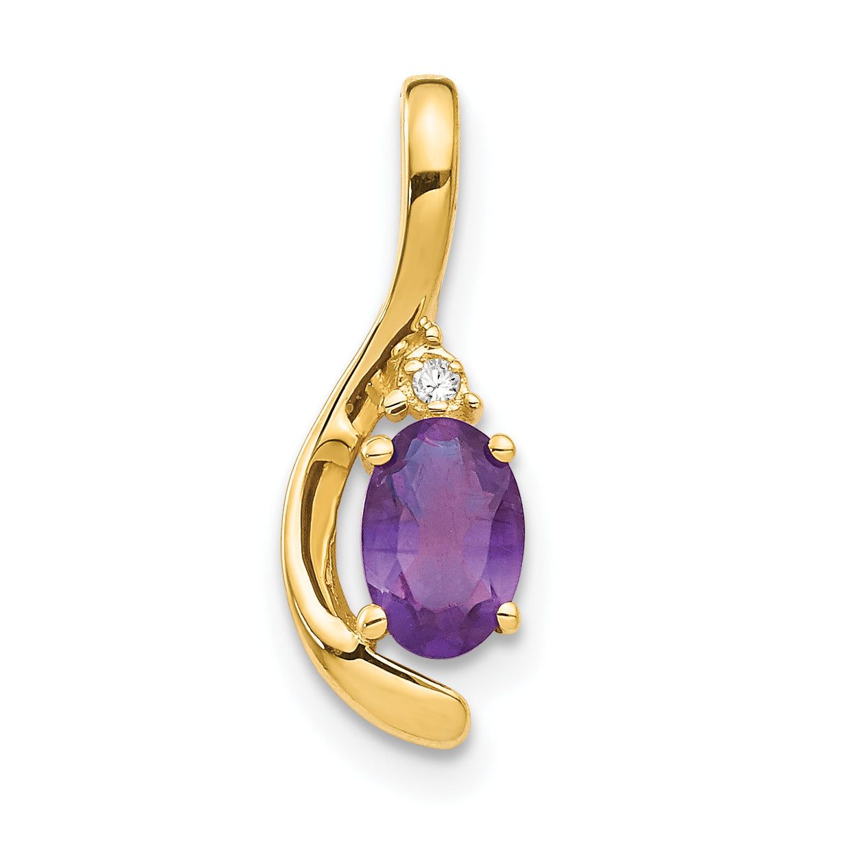 14K Diamond and Amethyst Pendant