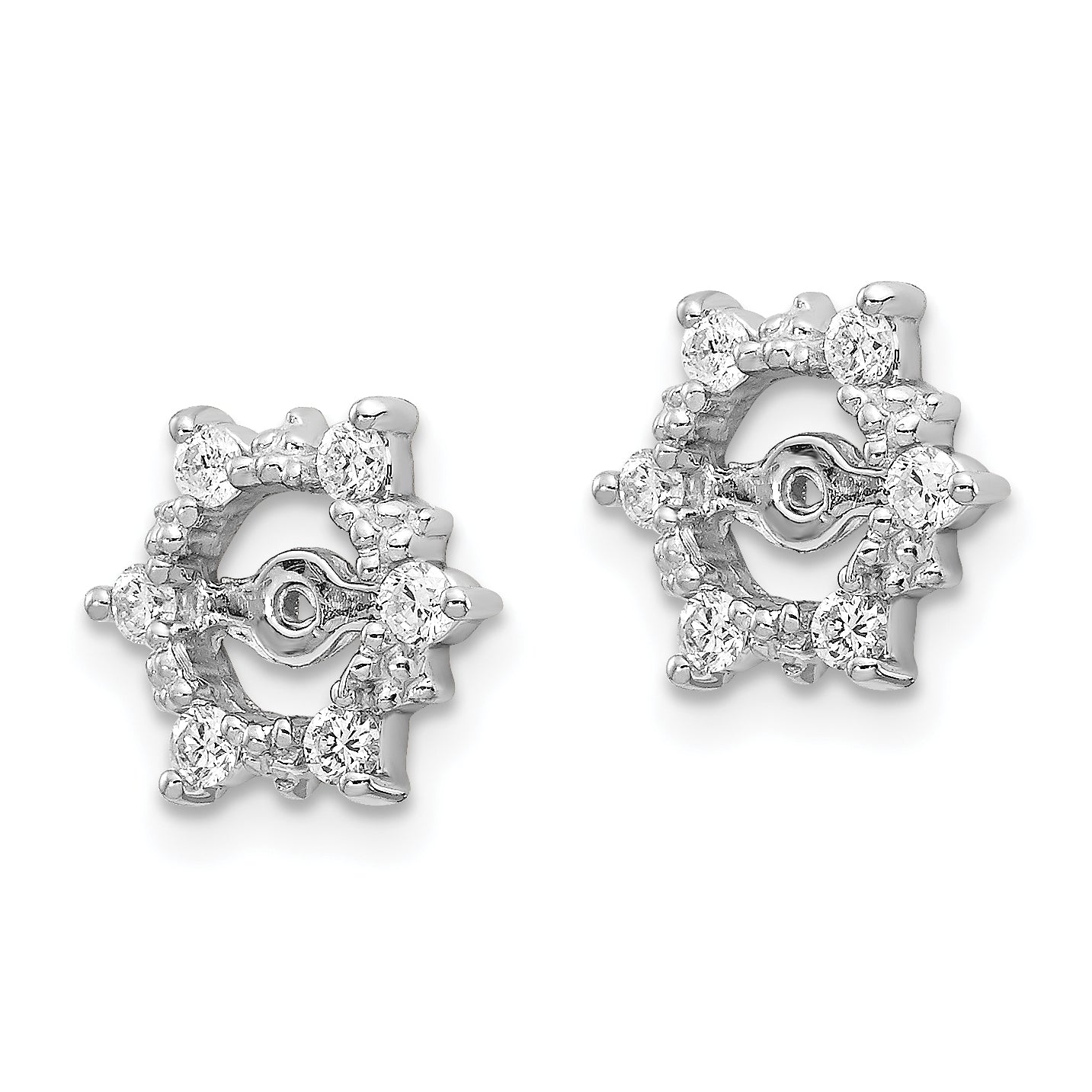 14k White Gold 1/4 Ct. Natural Diamond Earring Jackets