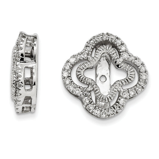 14K White Gold Diamond Jacket Earring