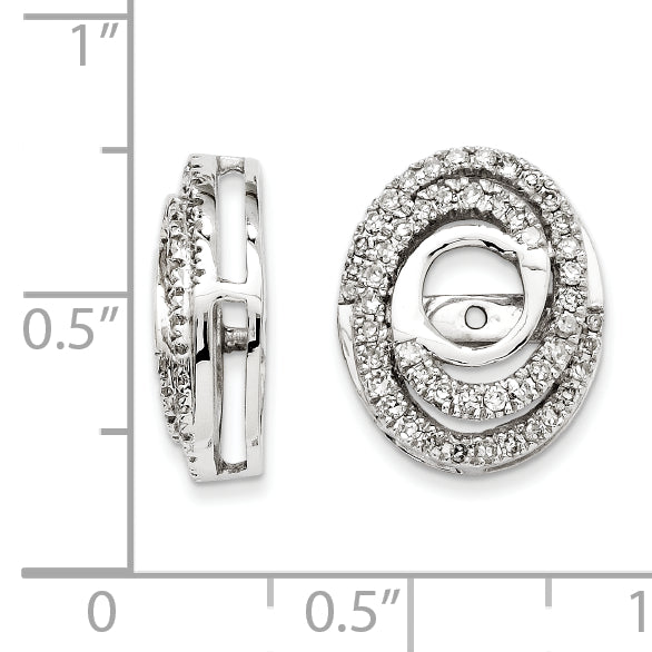 14K White Gold Diamond Jacket Earring