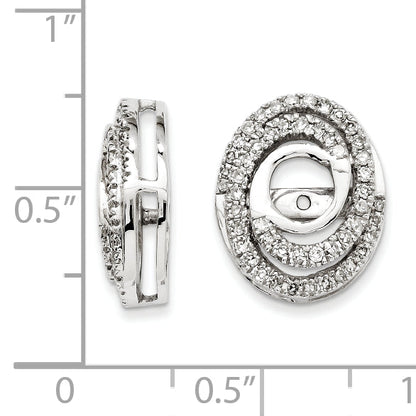 14K White Gold Diamond Jacket Earring