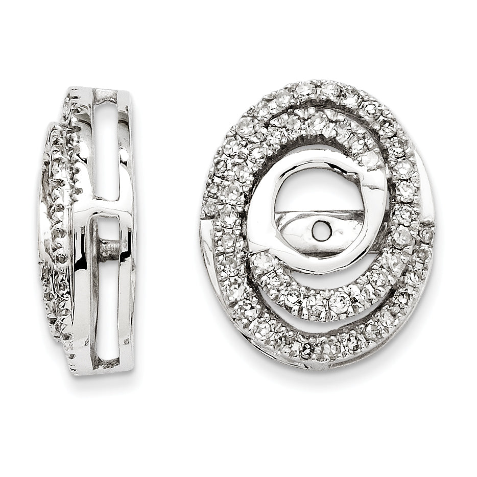 14K White Gold Diamond Jacket Earring