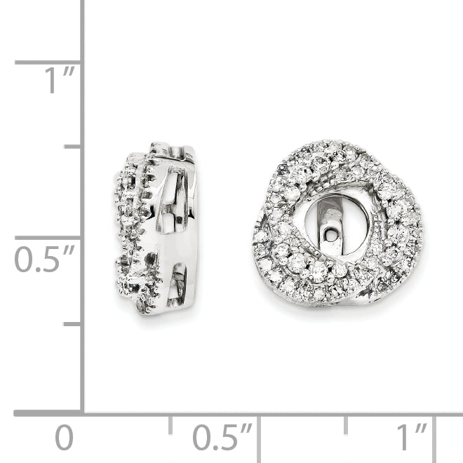 14K White Gold Diamond Jacket Earring