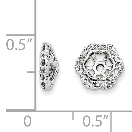 14K White Gold Diamond Earring Jackets