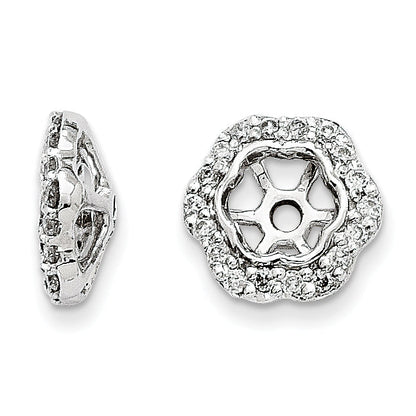 14K White Gold Diamond Earring Jackets