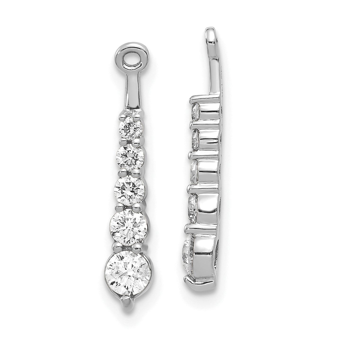 14k White Gold VS Diamond earring jacket