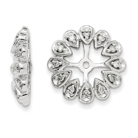 14k White Gold Diamond Earring Jackets