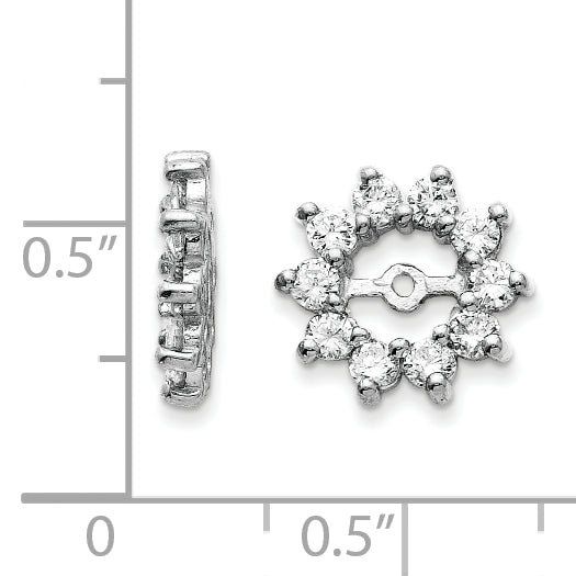 14k White Gold AA Diamond Earring Jackets