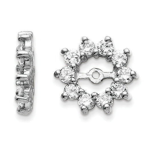 14k White Gold AAA Diamond Earring Jacket