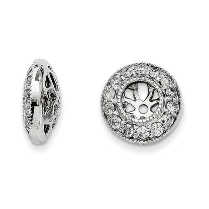 14k White Gold Diamond Earring Jackets