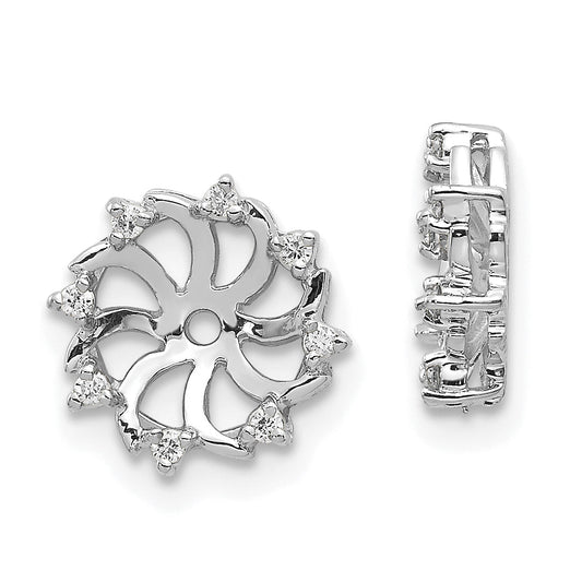 14k White Gold A Diamond Earring Jacket