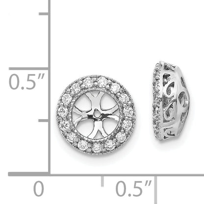 14k White Gold AA Diamond Earring Jacket