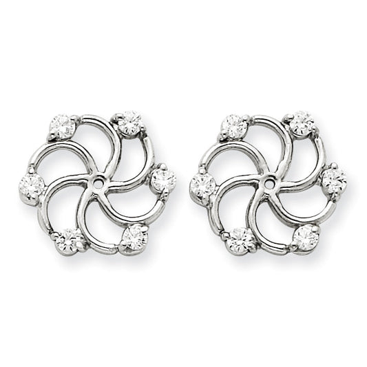 14k White Gold AAA Diamond Earring Jacket