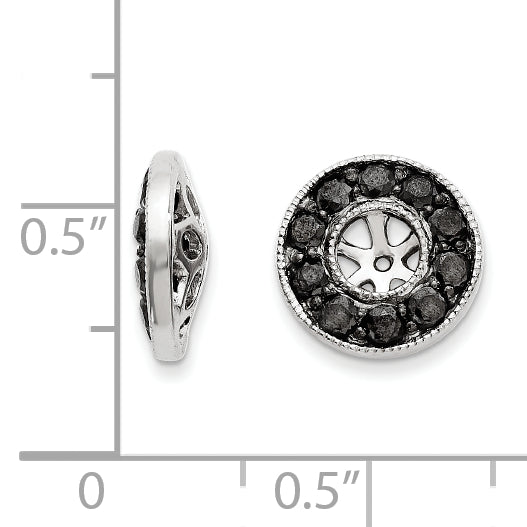 14k White Gold Black Diamond Earring Jackets