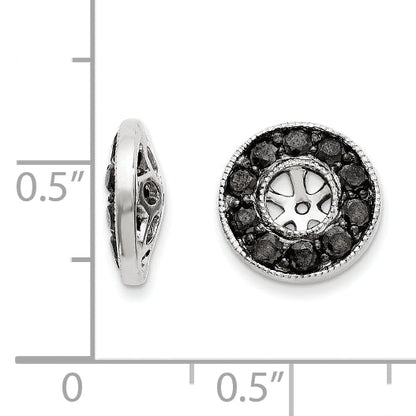 14k White Gold Black Diamond Earring Jackets