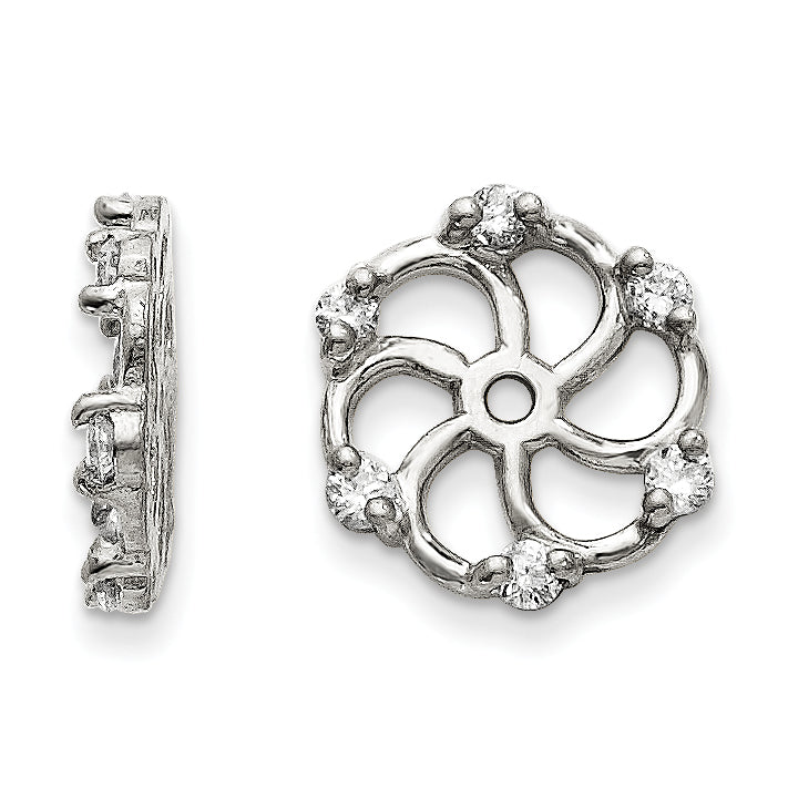 14k White Gold AA Diamond Earring Jacket