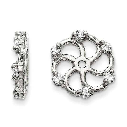 14k White Gold AA Diamond Earring Jacket