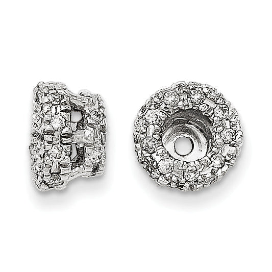 14K White Gold Diamond Earring Jacket