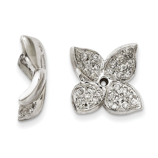 14K White Gold Diamond Earring Jacket