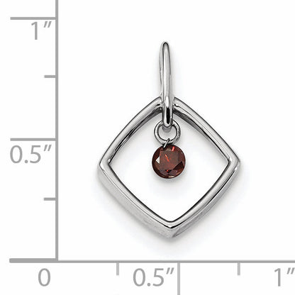 14k White Gold Red Diamond Pendant