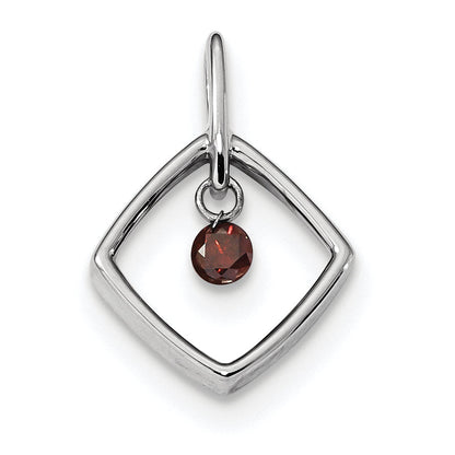 14k White Gold Red Diamond Pendant